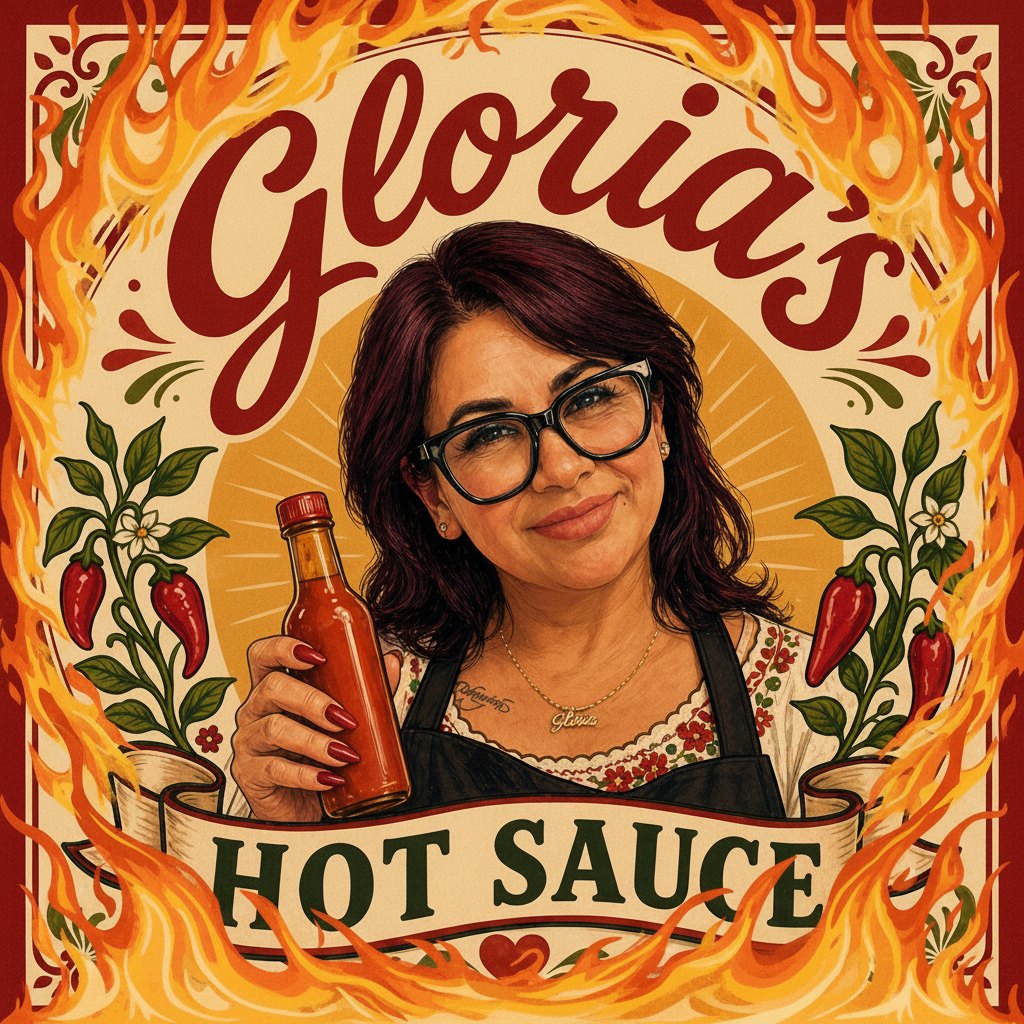 Gloria's Hot Sauce with Flames